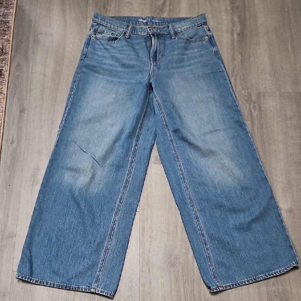 Old Navy Mid Rise Baggy Wide Leg Jeans